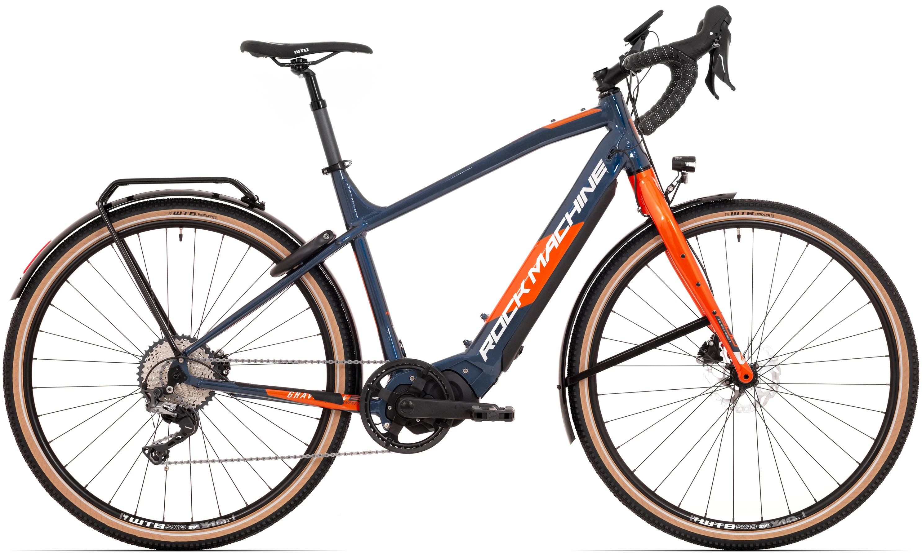 Rock Machine 2022 gravelride int e500 touring gloss metallic navy orange silver jpg